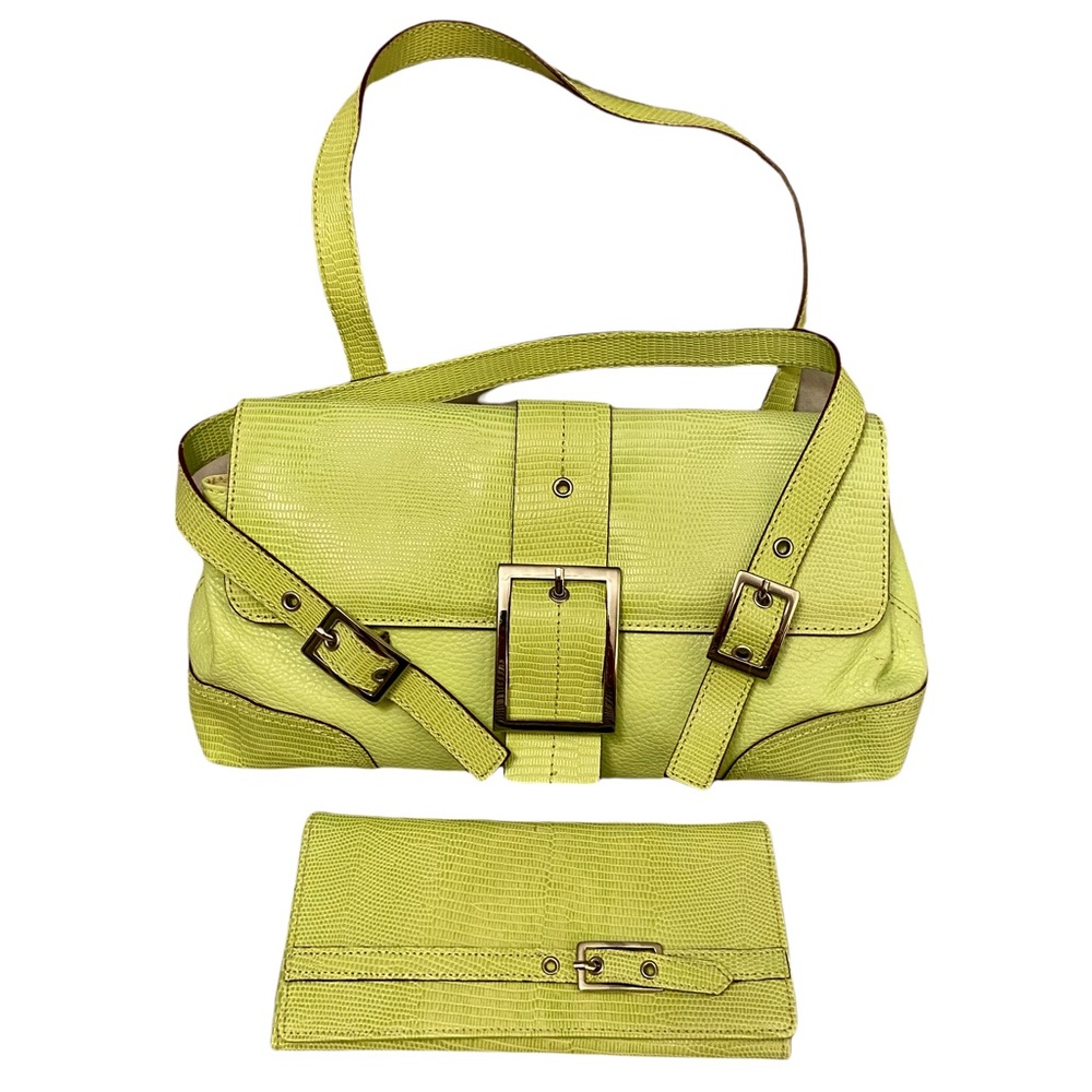 MAXX NEW YORK Lime Green Purse Wallet